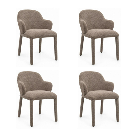 Living - Set de 4 Scaune Akira 45x50x83 cm, Maro/Taupe - King Home