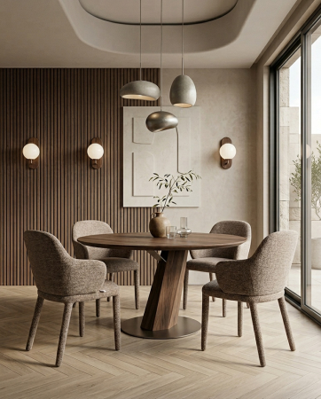 Set de 4 Scaune Akira 45x50x83 cm, Maro/Taupe - King Home [11]