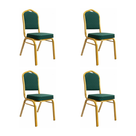 Produse - Set de 4 Scaune Hekate 46x58x93,5 cm, Verde - King Home