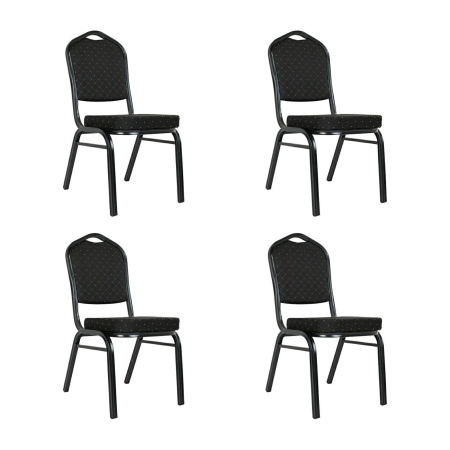 Produse - Set de 4 Scaune Heron 46x58x93,5 cm, Negru - King Home