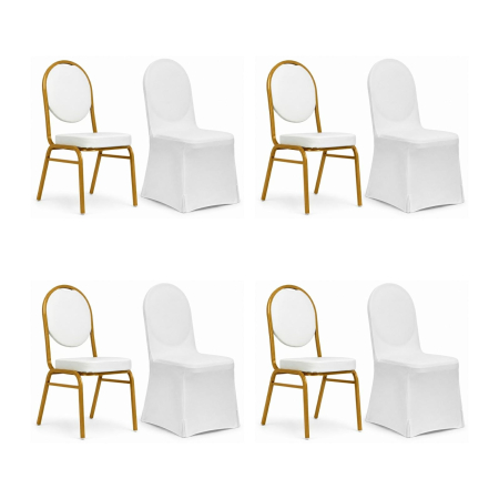 Produse - Set de 4 Scaune Hestia 44x56x93,5 cm, Piele Ecologică - King Home