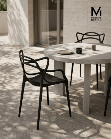 Set de 4 Scaune Hilo 55x58x81 cm, Polipropilenă Negru - Modesto Design [7]
