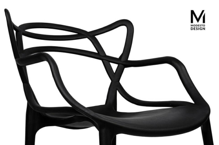 Set de 4 Scaune Hilo 55x58x81 cm, Polipropilenă Negru - Modesto Design [4]