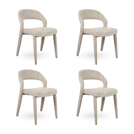 Produse - Set de 4 Scaune Kos 56x58x77 cm, Țesătură Șenilă Davis Cremona 2 Bej - MaMaison