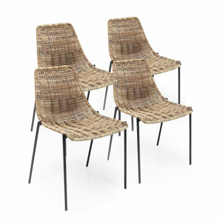 Produse - Set de 4 Scaune Tansania 53,5x56x81,5 cm, Plastic Negru - Kare Design