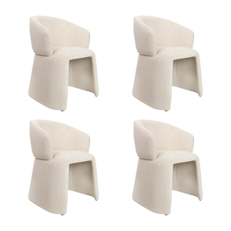 Produse - Set de 4 Scaune Tomi 60x60x81 cm, Bej - MaMaison