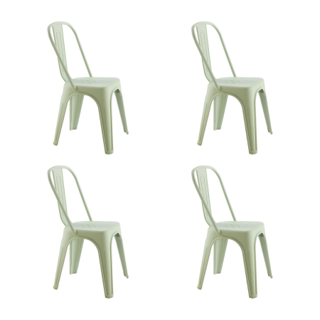 Produse - Set de 4 Scaune Tower Paris PP 46x50x86 cm, Plastic Verde Deschis Mat - King Home