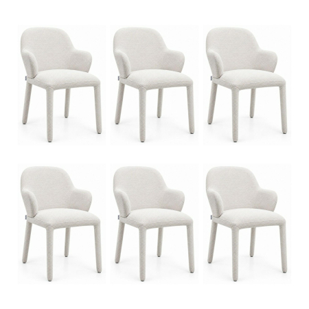 Living - Set de 6 Scaune Akira 45x50x83 cm, Bej - King Home