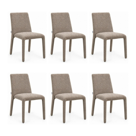 Living - Set de 6 Scaune Alya 40x38x82 cm, Maro; Taupe - King Home