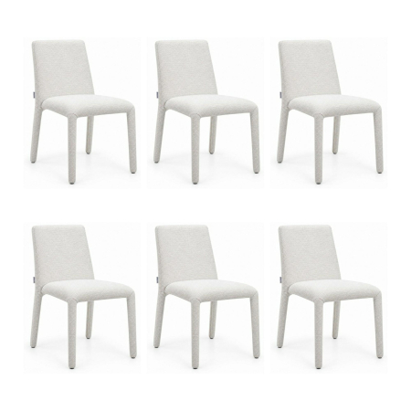 Living - Set de 6 Scaune Alya 40x48x82 cm, Bej - King Home