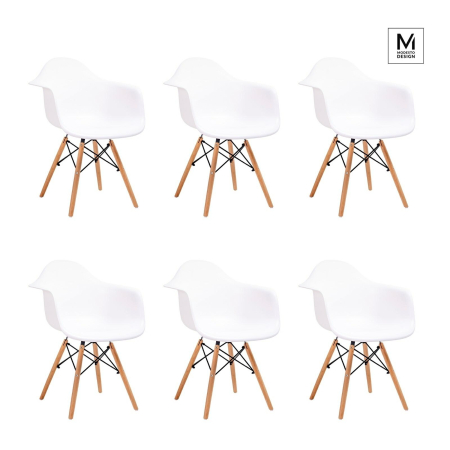 Produse - Set de 6 Scaune Daw Dsw 62x62x79 cm, Metal Alb - Modesto Design