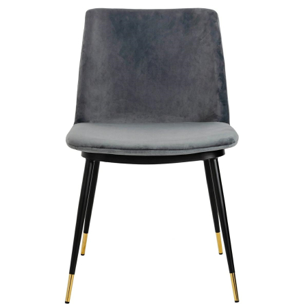 Set de 6 Scaune Diego 50x58x82 cm, Catifea Negru-Auriu - King Home [5]
