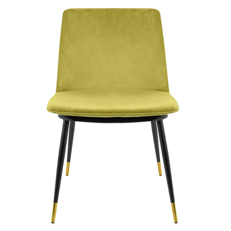Set de 6 Scaune Diego 50x58x82 cm, Catifea Verde Deschis Negru Auriu - King Home [6]