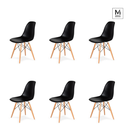 Produse - Set de 6 Scaune Dsw 46x48x82 cm, Negru - Modesto Design