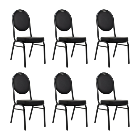 Produse - Set de 6 Scaune Hebe 44x56x93,5 cm, Negru - King Home