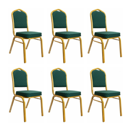 Produse - Set de 6 Scaune Hekate 46x58x93,5 cm, Verde - King Home