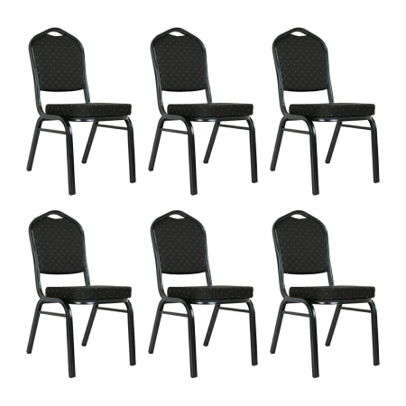 Produse - Set de 6 Scaune Heron 46x58x93,5 cm, Negru - King Home
