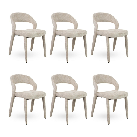 Produse - Set de 6 Scaune Kos 56x58x77 cm, Țesătură Șenilă Davis Cremona 2 Bej - MaMaison