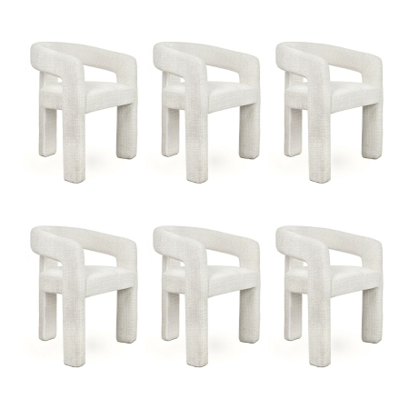 Produse - Set de 6 Scaune Logan 61x54x76 cm, Alb - MaMaison