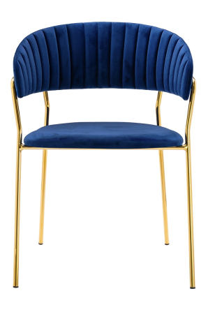 Set de 6 Scaune Margo 57x50x78 cm, Catifea Albastru Închis - King Home [5]