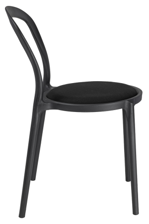 Set de 6 Scaune Slim 43,5x55,5x83 cm, Polipropilenă și Țesătură Negru - King Home [1]