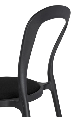Set de 6 Scaune Slim 43,5x55,5x83 cm, Polipropilenă și Țesătură Negru - King Home [5]