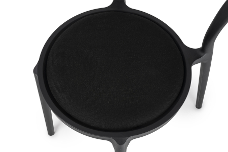 Set de 6 Scaune Slim 43,5x55,5x83 cm, Polipropilenă și Țesătură Negru - King Home [4]
