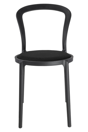 Set de 6 Scaune Slim 43,5x55,5x83 cm, Polipropilenă și Țesătură Negru - King Home [3]
