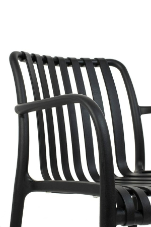 Set de 6 Scaune Strips Arm 56x60x80 cm, Polipropilenă Negru - Modesto Design [4]