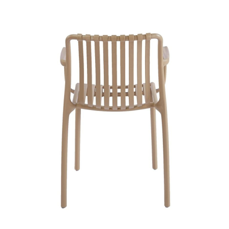 Set de 6 Scaune Strips Arm UV 40x40x78 cm, Plastic Bej - King Home [3]