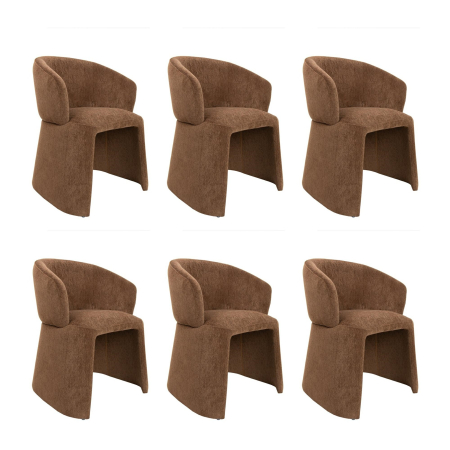 Produse - Set de 6 Scaune Tomi 60x60x81 cm, Maro - MaMaison
