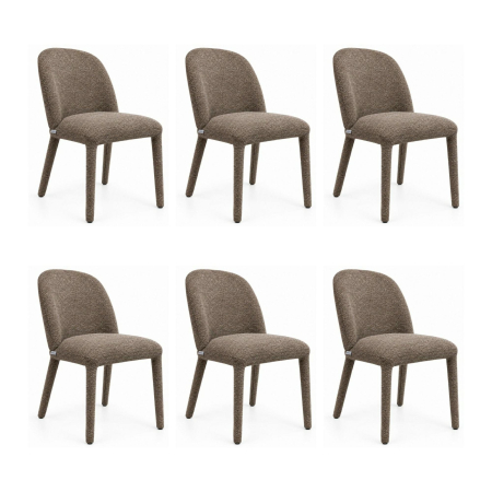 Produse - Set de 6 Scaune Tuya 45x53x84 cm, Maro - King Home