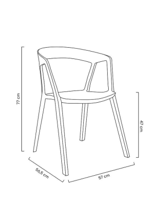 Set de 6 Scaune Vibia 57x56,5x77 cm, Polipropilenă Negru Mat - King Home [15]