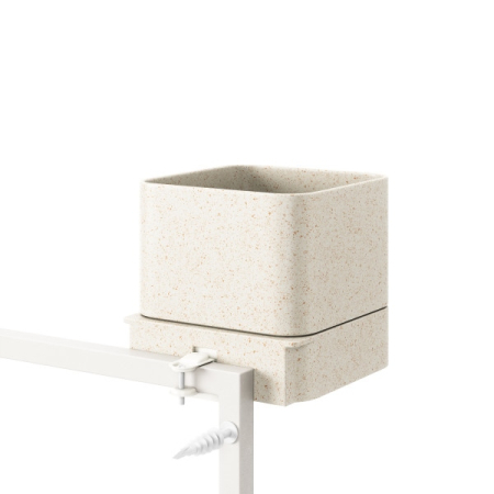Set de Ghivece Cubiko Alb din Plastic și Fibră Lemnoasă Reciclată Alb, 36x18x72cm, Umbra 1018767-1313 [5]