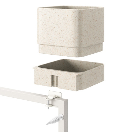 Set de Ghivece Cubiko Alb din Plastic și Fibră Lemnoasă Reciclată Alb, 36x18x72cm, Umbra 1018767-1313 [4]