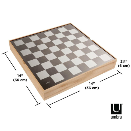 Set de Șah Buddy 36x35x6 cm, Zinc Negru; Grafit Nichel; Titan - Umbra [5]