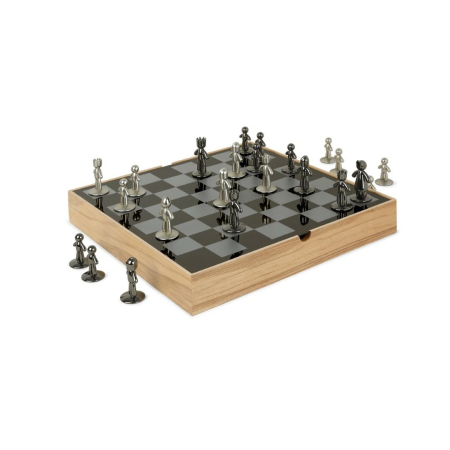 Produse - Set de Șah Buddy 36x35x6 cm, Zinc Negru; Grafit Nichel; Titan - Umbra