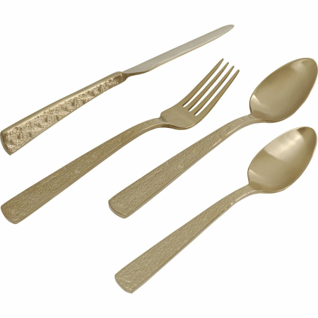 Set de Tacâmuri Alana Matt Pearl 14,2x6x25 cm, Oțel Inoxidabil Cromat și Titan Auriu Mat - Kare Design [4]