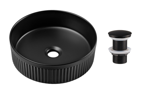 Promotii - Set lavoar cu ventil click-clack lavoar aplica COMAD SET-BEYOND 2 BLACK T201MBG-3