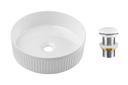 Promotii - Set lavoar cu ventil click-clack lavoar aplica SET-BEYOND 2 WHITE T201-3 COMAD