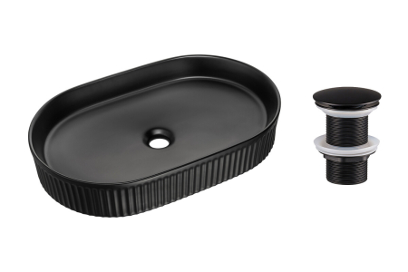 Promotii - Set lavoar cu ventil click-clack lavoar aplica COMAD SET-BEYOND 3 BLACK T201MBG-3