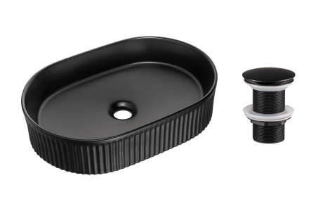 Promotii - Set Lavoar BEYOND 5 BLACK, cu Ventil Click-Clack, Negru Mat - COMAD