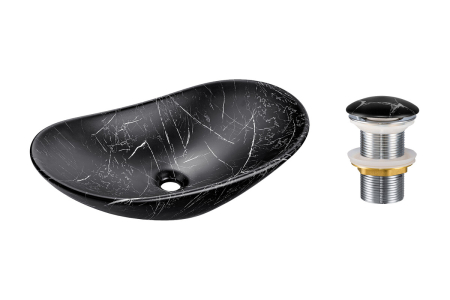 Promotii - Set lavoar cu ventil click-clack lavoar aplica SET-LENA MB T201M-B2-3 COMAD