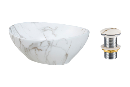 Mobilier Baie - Set lavoar cu ventil click-clack lavoar aplica COMAD SET-PATI T201M-W3-3