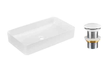 Mobilier Baie - Set Lavoar SLIM 60 cm, cu ventil click-clack, Alb Lucios - COMAD