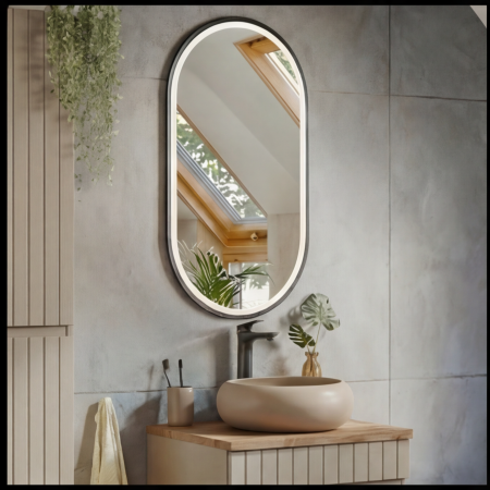 Set masca ,blat si lavoar aplicat  ICONIC CASHMERE 60 cm [2]