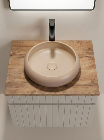 Set masca ,blat si lavoar aplicat  ICONIC CASHMERE 60 cm [5]