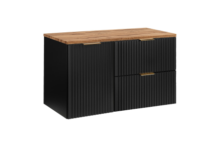 Promotii - Set mobilier 100 cm cu blat Adel Black COMAD SET-ADB B WOTAN 100CM LB