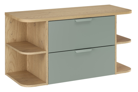 Promotii - Set Mobilier Baie Aster Green 100 cm, cu blat, Verde Mat - COMAD