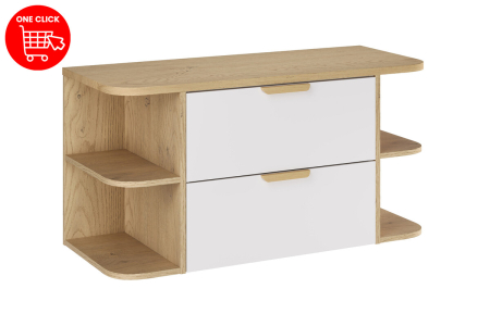 Set Mobilier Aster White 100 cm, cu blat, Alb Mat cu Mânere Stejar Cremona - COMAD [1]